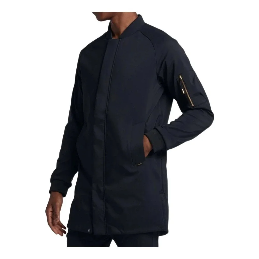 Nike F C Football Long Bomber Jacket Black Mens Size Medium